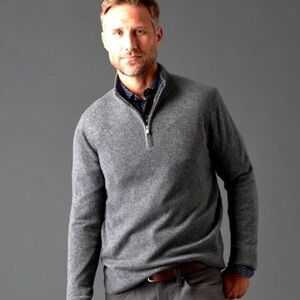 J. HILBURN Cashmere Zip Neck, Grey